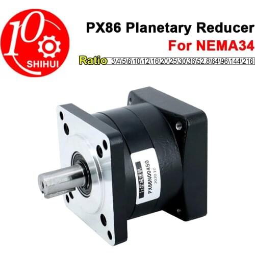PX86 Planetary Reducer Match With 57 Motor Speed Ratio 3/4/5/6/10/12/16/20/25/30/36/52.8/64/96/144/216 For NEMA23 Stepper Motor