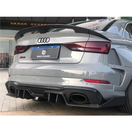 Suitable for A3 S3 Carbon Fiber Audi Rs3 Modified Boch Rear Spoiler Tail Lip Surround Kit