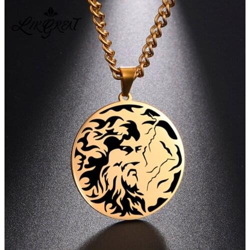 LIKGREAT Greek Mythology ZEUS PENDANT NECKLACE KING OF THE GODS Gold Color Stainless Steel Pendants Men Women Charm Jewelry Gift