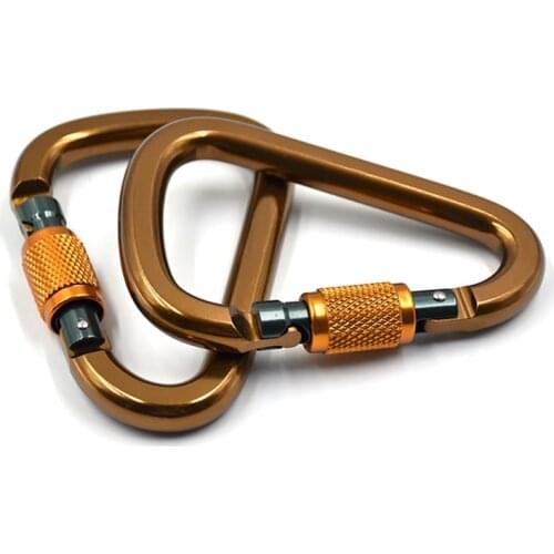 25KN Professional Carabiner D Shape Climbing buckle Security Safety Master Lock Outdoor Rock Climbing Buckle Equipment