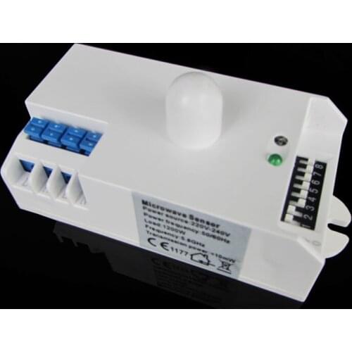 2017 New Quality AC 220V-240V 5.8GHz Microwave Radar Sensor Body Detector motion sensor light Switch Indoor Hot sale