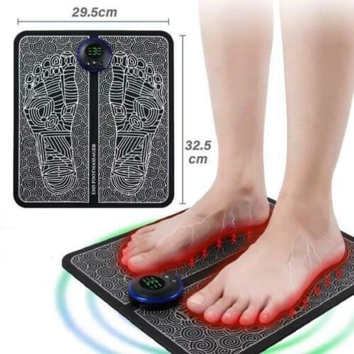 Electric Foot Massage Mat Fitness EMS Foot Sole Micro-current Acupuncture Massage Cushion Pulse Vibration Foot Therapy Machine