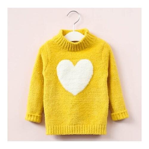 Sweater girl 2019 winter long sleeve warm spring knitted baby girls sweater girls pullover top 4 8 years heart sweater girls