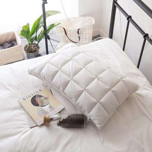 Down and Goose Down Warmth, Soft and Comfortable Pillow 100% Cotton Feather White Pillow 1 Piece Standard Size
