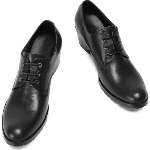 Mens High Heels Genuine Leather Casual Shoes Men Height Increase Wedding Dress Shoes Pointed Toe Career Work Shoes Size 37-46