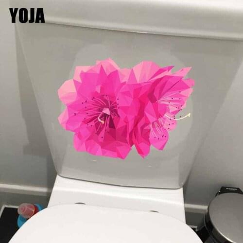 YOJA 23.2*17.2CM Polygonal Hand Drawn Peach Fashion Home WC Toilet Sticker Room Wall Decor T1-0851