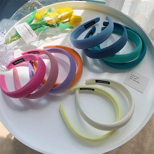 AOMU INS Retro Colorful Sponge Wide Hairbands Romantic Cute Soft Irregular Geometric Headband for Women Fashion Gifts Jewelry