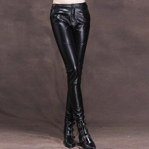 Women Real Sheepskin Skinny Motor Biker Boot Cut Pants Ladies Long Trousers Female Slim Fit Casual Genuine Leather Pencil Pants