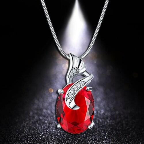 HUAMI Gemstones pendant necklaces for women crystal 14k gold choker party dress Valentines Day fashion jewelry bijoux gifts