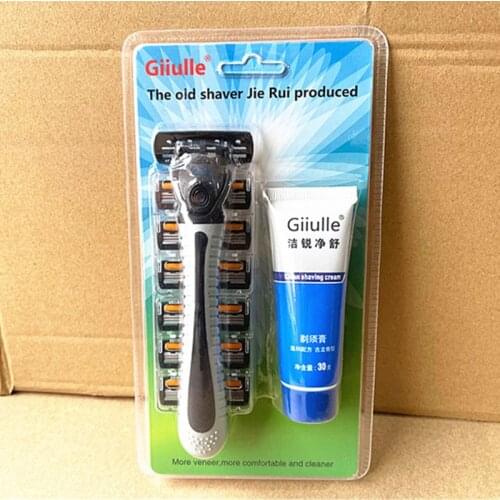 1 set Three layers stainless steel razor blade old manual razors man beard blade