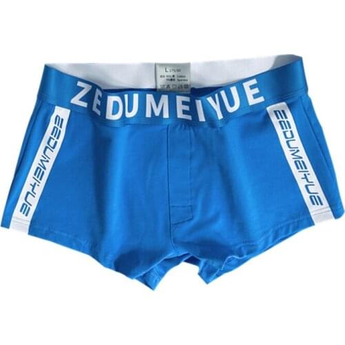 1pcs Mens Underwear Boxers Cotton Trend Sports Mens Underwear Youth Boxers Solid Color Panties Mens Boxer Shorts 2020 New