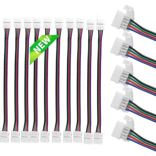 10mm 4 Pin led strip connector 5050 RGB RGBW LED Strip Light SM JST Male Female Connector Wire Cable