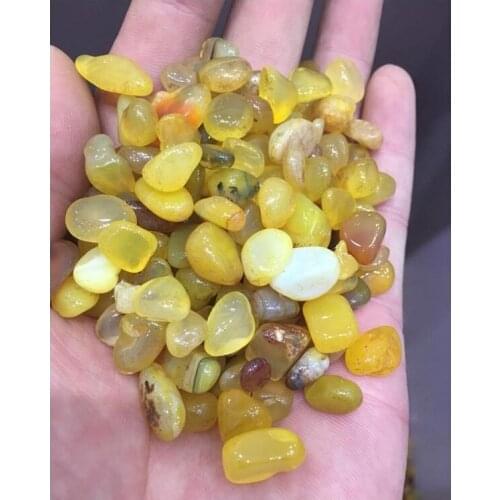 100 grams natural yellow agate, irregular stone gravel particles, yellow agate irregular gravel particles, aquarium decoration
