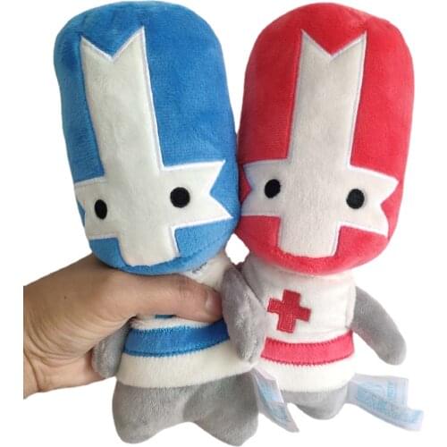 2pcs Castle Crashers red blue Knight stuffed plush toy new 20cm