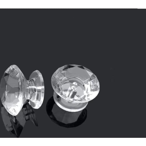 10PCS Diameter 18MM Clear Crystal Diamond shape Door Pull Handle Transparent Acrylic Knob Cabinet Drawer knobs Home Decoration