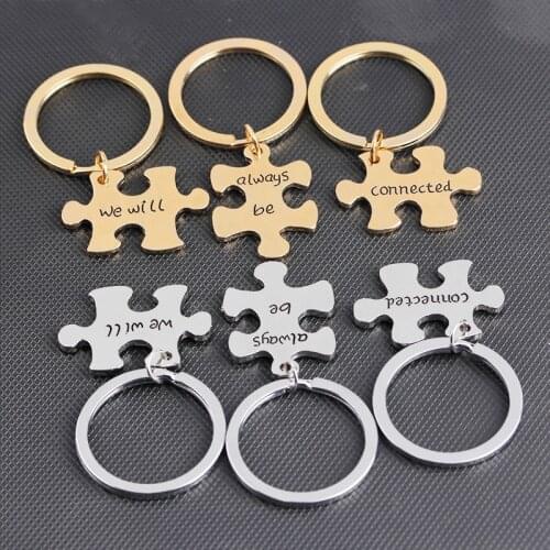 3pcs/set We Will Always Be Connected Keychains Key Chains Gift For Best Friend Soul Mate Forever Mothers Day Gift Car Accessory
