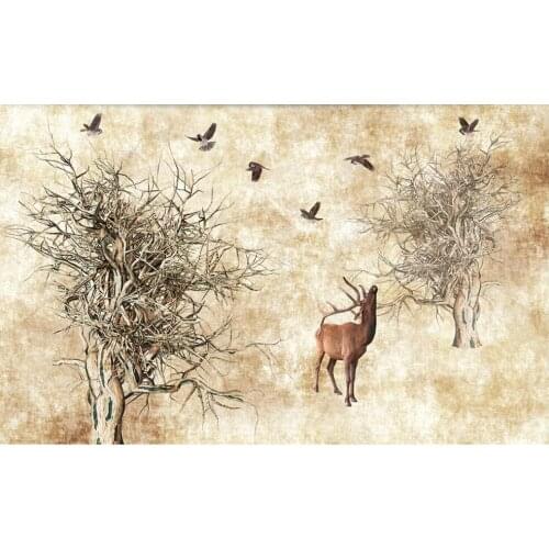 3d photo wallpaper custom mural European-style dusk withered elk home decor 3d wall murals wallpaper in the living room