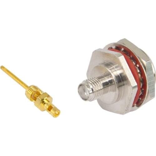 4 Pieces RF electrical terminal connector SMA female bulkhead O-ring Straight Crimp for coaxial cable RG316 RG174 LMR100