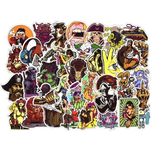 50pcs Horror Series Sticker Rock Punk Graffiti Sexy Waterproof Stickers for DIY Guitar Helmet Luggage Laptop Skateboard Stickers