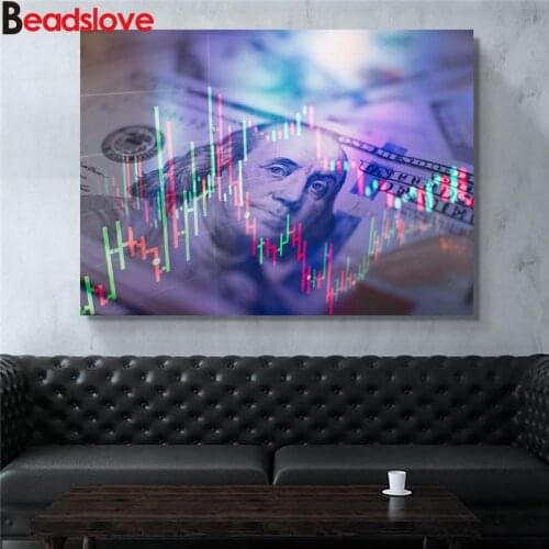 5d Abstract Dollars Diamond Painting Full Square Round DIY Diamond Embroidery black white art Mosaic Pictures By Numbers