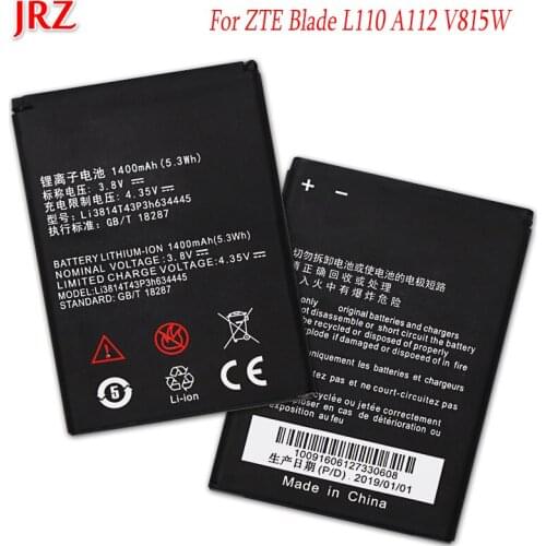 JRZ 1400mAh Li3814T43P3h634445 battery For ZTE Blade L110 A112 V815W phone Replacement Batteries Bateria