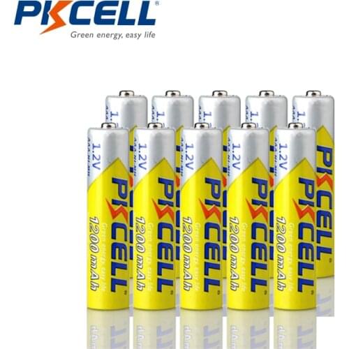 10PCS PKCELL 1.2v NIMH AAA Battery 3A 1200mah aaa Rechargeable Battery ni-mh batteries rechargeable AAA for camera flashlight