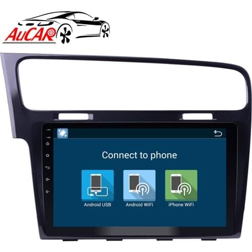 Aucar 10.1" Android Touch screen Bluetooth 2 DIN Car Radio GPS Navigation for VolksWagen VW Golf 7 2014 2015 2016 2017 WIFI FM