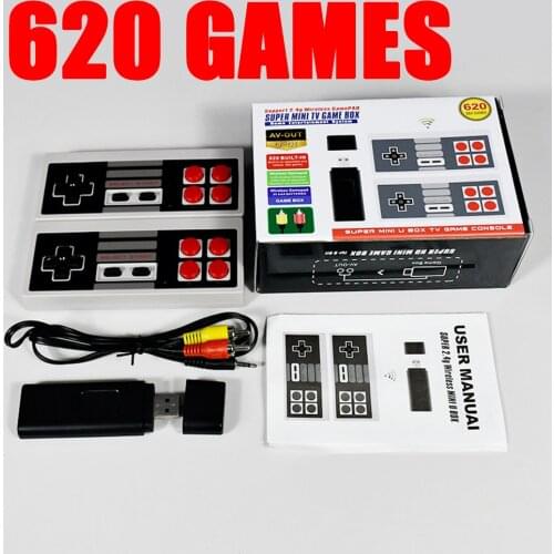 Powkiddy PK02 USB Game Console Stick 8 Bit Wireless Controller Build In 620 Classic Video Games Player For TV Gamer Two Player