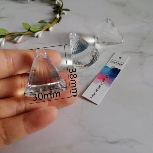 Camal 2pcs 30mm/1.18inch Clear Diamond Ball Crystal Pendant Prism Lamp Lighting Parts Hanging Chandelier Curtain Wedding Decor