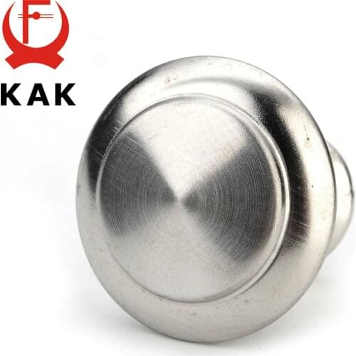 KAK Diameter 24mm 28mm Zinc Satin Nickel Cabinet Pull Cupboard Drawer Handle Knobs Wardrobe Handle With Screw Furniture Hardware