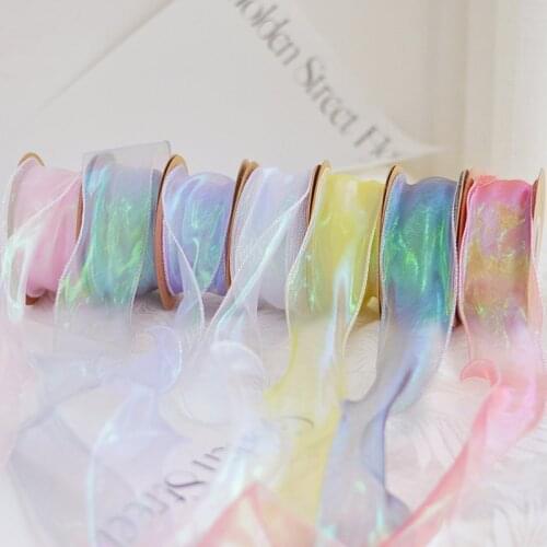 Color Tulle Ribbons Roll Gift Wrapping Packing Diy Tape Party Christmas Ribbons Decoration TS2