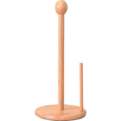 Kitchen bamboo Roll Paper Towel Holder Bathroom Tissue Toilet Paper Stand Napkins Rack