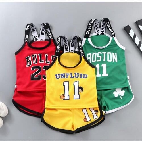 Children Vest Basketball Suit Boys Sports Suit Summer Breathable Sportswear Kid Set Boy Fashion Tracksuit