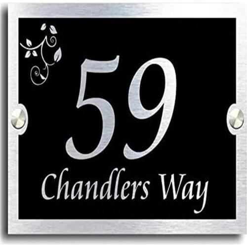 DIY House Number Brushed aluminum composite board House Numbers house address room number plate office signage house wall number