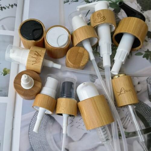 Hot Sale Bamboo Shower Gel/Body Wash/Lotion Packaging Bottle Cap Press Pump Head Cover Lid Cosmetic Accessories Tools