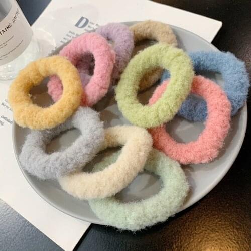 Korea Candy Color Lamb Hair Ring Lovely Joker Hair Rope Hair Rope Korea Autumn And Winter New Style Hair Ornaments