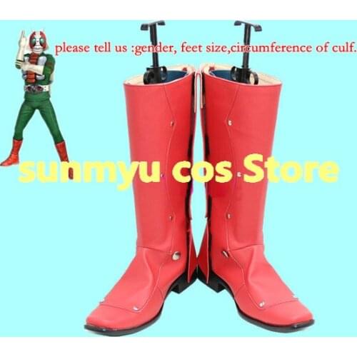 Kamen Rider Masked Rider V3 Red boots Shoes Cosplay Custom Size