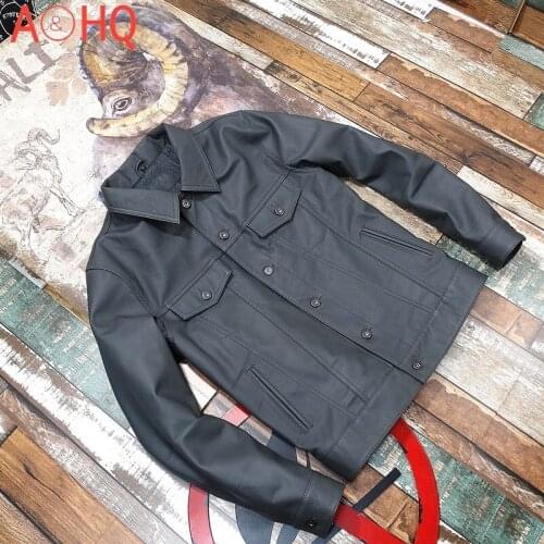 Real Leather Jacket Men Clothing 2021 Spring Autumn Natural Goatskin Leather Coat Short Vintage De Cuero Genuino J6998