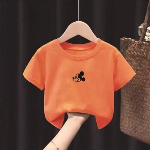 Summer Childrens Clothing Boys And Girls T-shirt Cotton Short-sleeved T-shirts Kids Casual Cute Mickey Top T-shirt 2-8Y