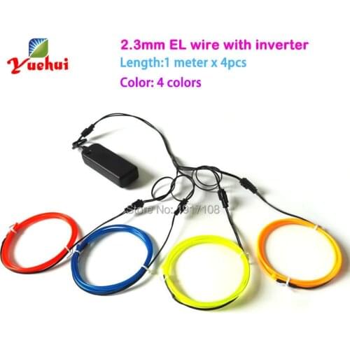 2021Hot 2.3mm 1Meter 4pieces multicolor flexible EL wire rope tube Neon glowing light for DIY Dance festival Wedding decoration