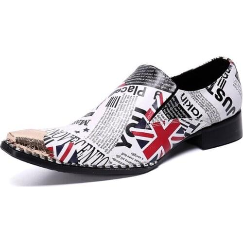 New Genuine Leather Party and Wedding Men Dress Shoes Luxury Fashion Custom Men Metal Toe Loafers Sliding Men Casual Shoes