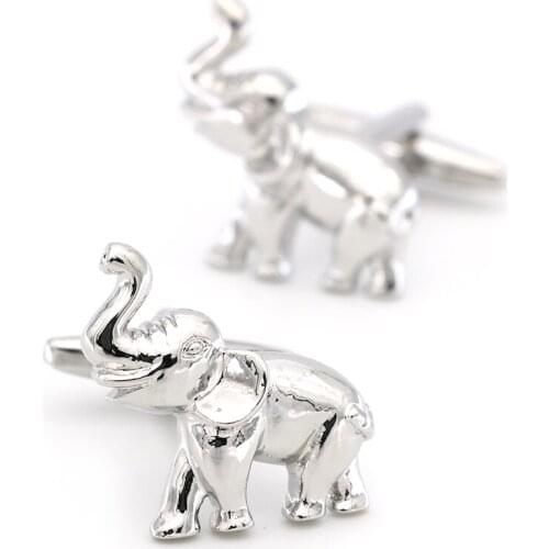 Mens Elephant Cuff Link Copper Material Silver Color