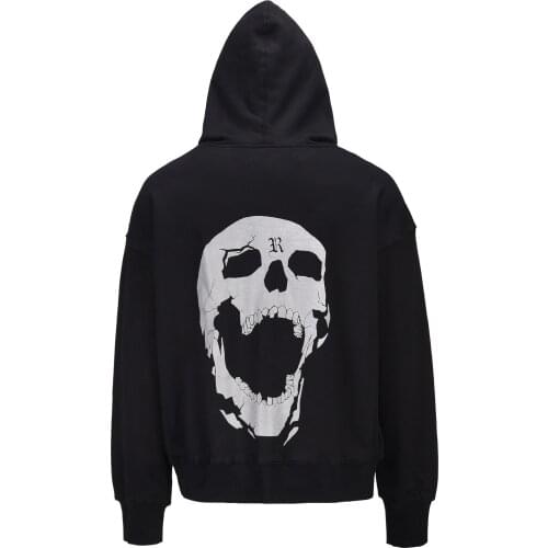 Autumn Spring Goth Hoodie skull Women Hoodie Men High Quality Cotton Hoodies High Street Washed Sweatshirts Men