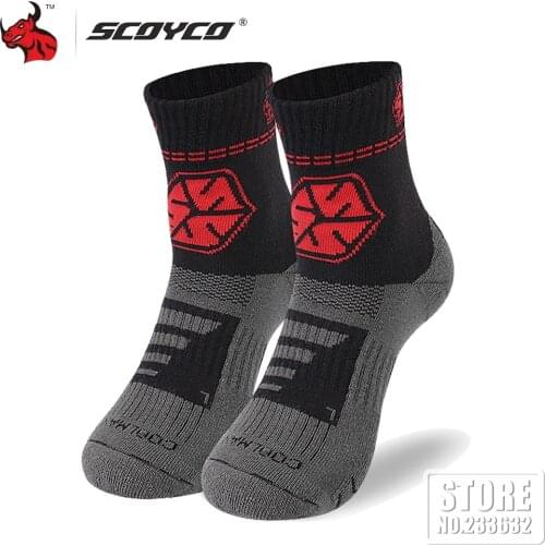 SCOYCO Motorcycle Socks Winter Cycling Medium Tube Socks Cycling Ankle Protection Elastic Mens Woman Outdoor Thicken Ski Socks