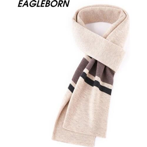 New Fashion Scarf Men Winter Striped Knitted Solid Wool Scarf Men Winter Plaid Business Simple Scarf shawl husband Men Gifts