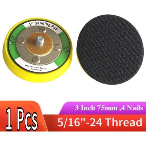 3 Inch Sanding Backup Pad Sander Backing Pad for Hook & Loop Sanding Discs 5/16"-24 Thread Power Tools Accessories