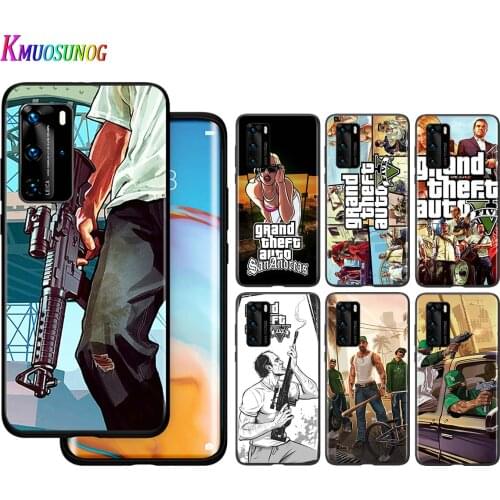 Hot Grand Theft Auto GTA V Style for Huawei P40 P30 P20 Pro P10 P9 P8 Lite E Pro P Smart Z Plus 2020 2019 Phone Case