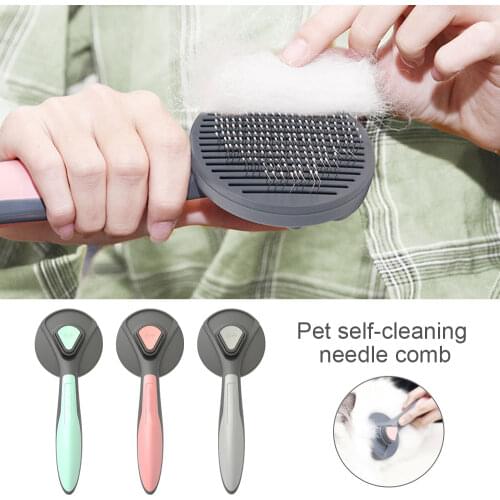 Cat Comb Dog Comb Cat Hair Comb Pet Dedicated Dog Cat Brush Self Cleaning Slicker Pet Grooming Hair Remover Comb Tools