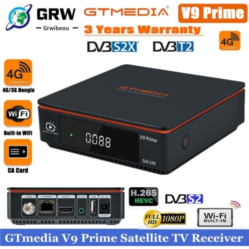 DVB-S2X Gtmedia V9 Prime Satellite TV Receiver Same as GTmedia V8 NOVA V8X V8 Honor Built in Wifi h.265 Fast shipping No app