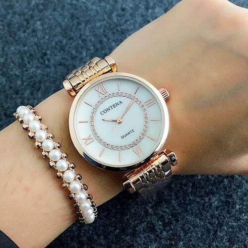 Rose Gold Luxury Bangle Watch Women Clock Elegant Dress Bracelet New Top Brand Lady Watches Reloje Mujer Diamond Dial Clock 2020